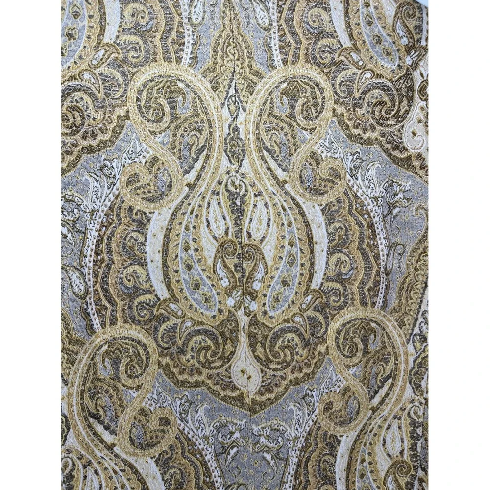 Coldwater Creek Blazer Jacquard Paisley Size Medium Gold Silver Metallic Button